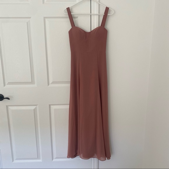 Jenny Yoo Harris Chiffon Dress in Clay - Picture 2 of 6